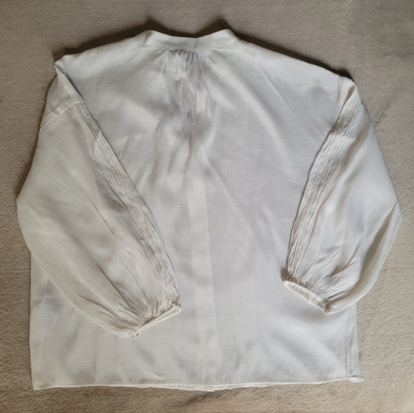 Banana Republic Women Off-White Balloon Sleeve Blouse Size XS NWOT *Oversize Fit - Picture 3 of 4